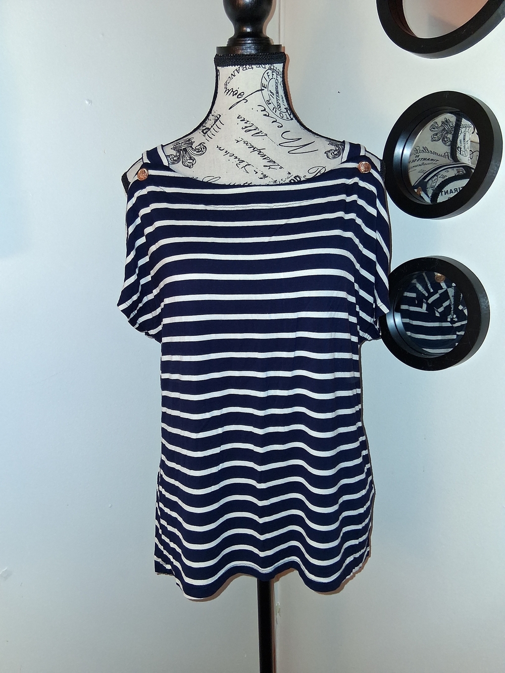 Cable & Gauge Nautical Style Boatneck Top